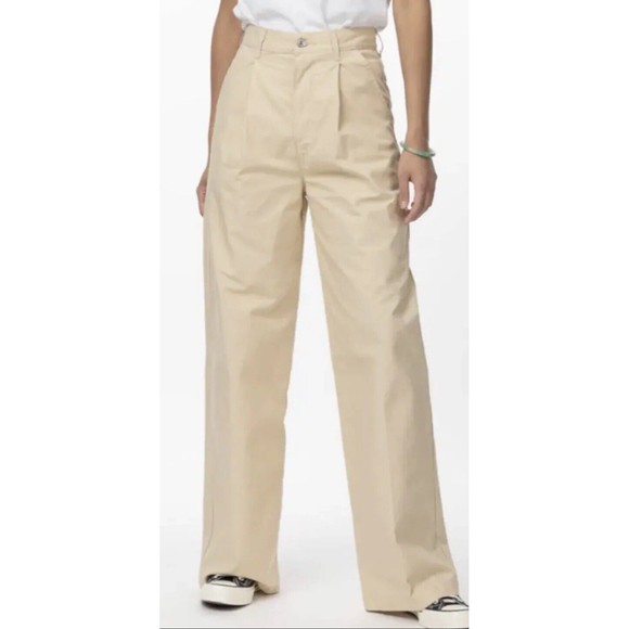 NEW Levi's Premium Pleated High Loose Pants Beige Tan Women’s 31 X 32 Khaki $69 - Picture 1 of 4